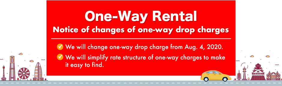 One-Way Rental Notice of changes of one-way drop charges